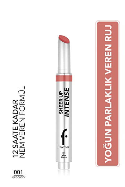 Flormar Sheer Up Intense Krem Dokulu Parlak Bitişli Jel Ruj - 001 Vibe Cheek