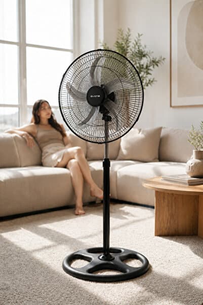 evona 18 İnç Sanayi Tipi Endüstriyel Ayaklı Vantilatör Soğutucu Fan 60W 5 Pervaneli 180° Salınımlı