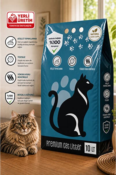 Nutrieco Ultra Topaklanan Bentonit Kedi Kumu Tozsuz Naturel Yüksek Koku Kontrolü 10 LT