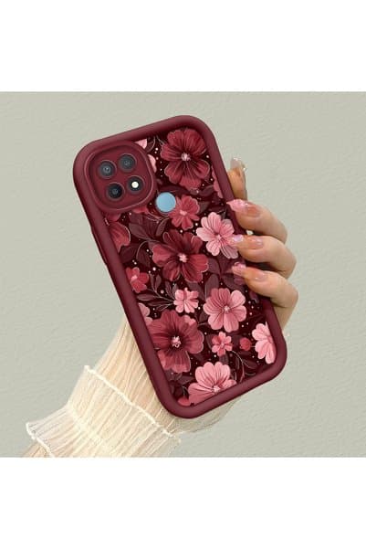 CHICASELUX Oppo A15/A15S Uyumlu Moda Bahar Çiçeği Desen Kılıf, Çizilmelere Dayanıklı