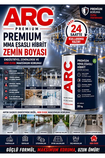 ARCMARİN KİMYA VE DENİZCİLİK HIRDAVAT PREMIUM MMA ESASLI İÇ VE DIŞ MEKANA UYGUN TEK KOMPONENT HIBRIT ZEMİN BOYASI