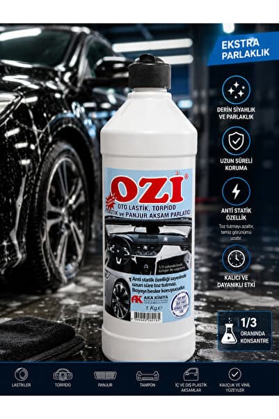 Ozi Oto Lastik, Torpido, Plastik ve Panjur Aksam Parlatıcı 1 kg (1/3 Konsantre, Anti Statik Özellikli)