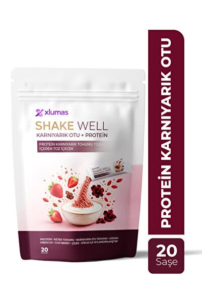 xlumas Shakewell Diyet Desteği- Karnıyarık Otu Protein Goji Berry ve Yüksek Lif İçerikli
