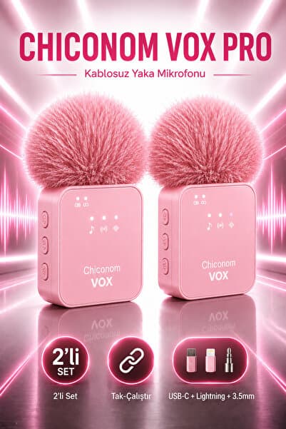 chiconom Onell Vox Pro 2’li Kablosuz Yaka Mikrofonu Type-C iPhone Android Uyumlu
