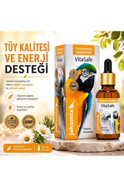 jakomix VitaSafe | Premium Tüy Kalitesi ve Enerji Desteği | Papağan, Muhabbet Kuşu, Kanarya ve Tüm Kafes Kuşları İçin