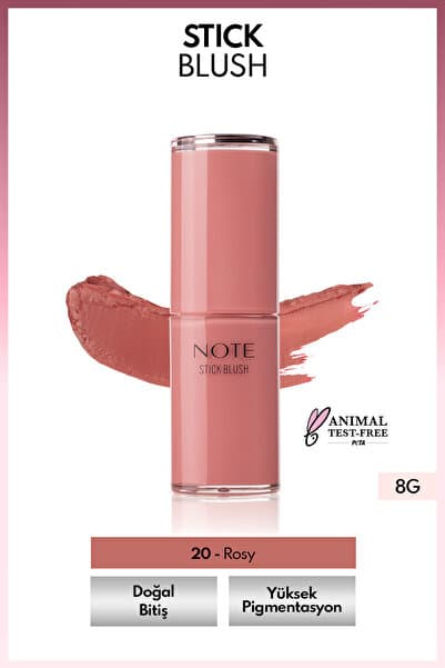 Note Cosmetics Stick Blush Nemlendirici Yumuşak Stick Allık - 20 Rosy