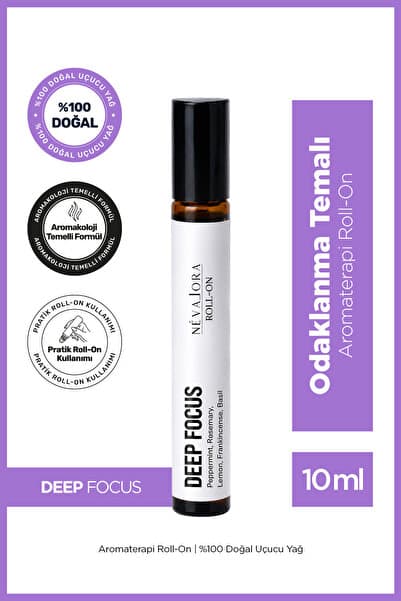 NEVALORA DEEP FOCUS – Odaklanma Temalı Aromaterapi Roll-On | %100 Doğal Uçucu Yağ | 10 ml