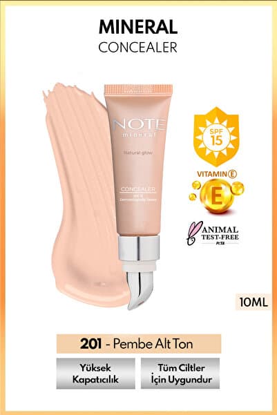 Note Cosmetics Mineral Concealer Spf 15 Yoğun Kapatıcı Metal Başlıklı Göz Altı Kapatıcısı - 201 Açık