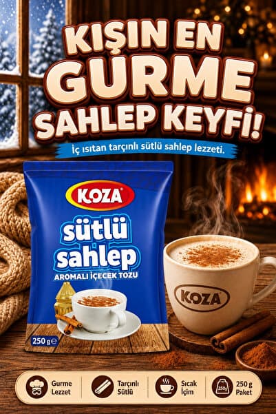 Koza Gurmelerin Seçimi Pratik Lezzet Tarçınlı Sütlü Premium Toz Sahlep - 250 Gram