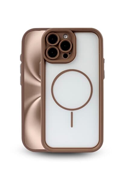 Vissona iPhone 14 Pro Max Kılıf – Kamera Korumalı – MagSafe Uyumlu – Haki Renk – Mat Silikon Telefon Kılıfı