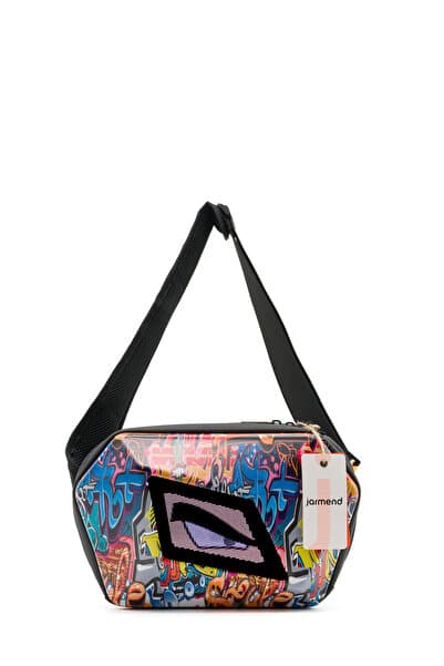 jarmend Bel Çantası LED Ekranlı Unisex Crossbody Günlük Çanta Işıklı Graffiti Desenli