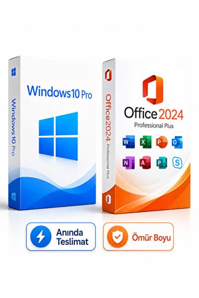 PintiGames Windows10 Pro + Office2024 Pro Plus Lisans Anahtarı 32&64 Bit Online Etkinleştirme Ömür Boyu