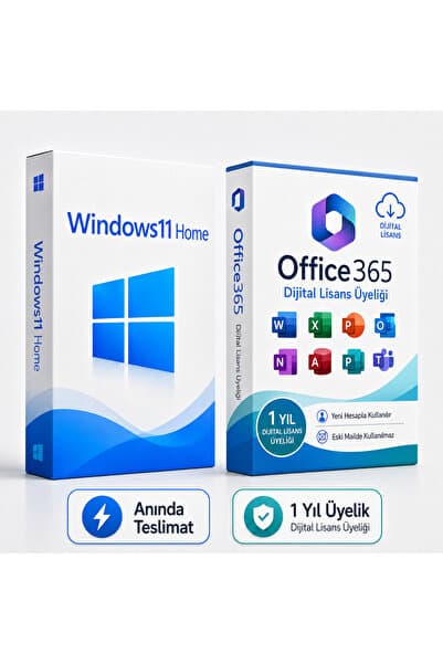 PintiGames Windows11 Home Lisans + Office365 1 Yıl Dijital Üyelik 5 Cihaz 1TB OneDrive Yeni Hesap