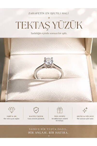 anadolusilver Işıklı Kutuda Tektaş 925 Ayar Gümüş Ayarlanabilir Nişan Evlenme Teklifi Işıltılı Pırlanta Yüzük Ciddi Ilişki Yüzüğü