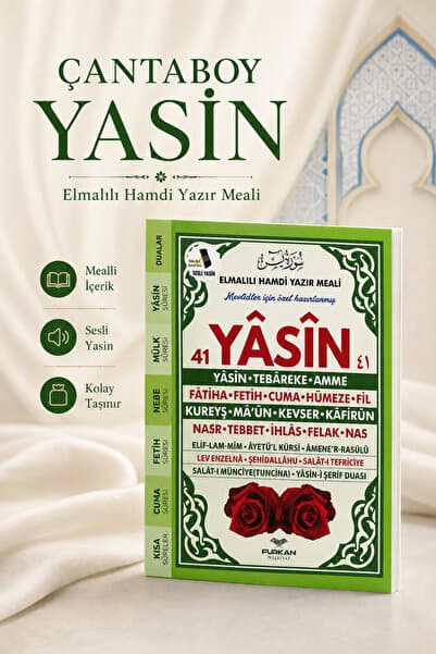 Zey-Al Çanta Boy 41 Yasin-i Şerif ve Dualar | Elmalılı Hamdi Yazır Mealli Ekonomik Yasin Yeşil - 80 Sayfa 12x17 Ebat