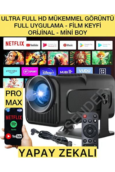 Besenders HY320 MİNİ PROMAX YeniVersiyon Taşınabilir Projeksiyon Android Wifi BT AkıllıSinemaProjektör