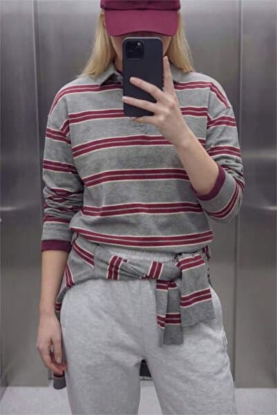 Defacto Loose Fıt Çizgili Sweatshirt G9469AX26SP
