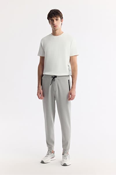 Avva Erkek Gri Beli Lastikli Bağcıklı Bi-Stretch Regular Fit Eşofman Altı B003400