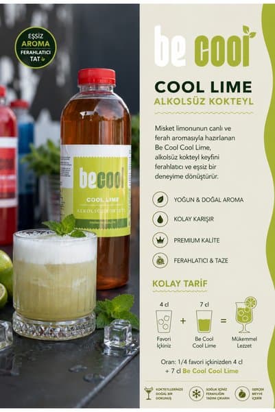 BE COOL Cool Lime Kokteyl Mix 1 Litre