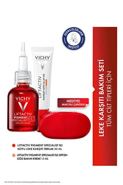 Vichy Tüm Cilt Tipleri İçin Leke Karşıtı Bakım Seti: Koyu Leke Karşıtı Serum 30ml & SPF50+ Göz Kremi 15ml