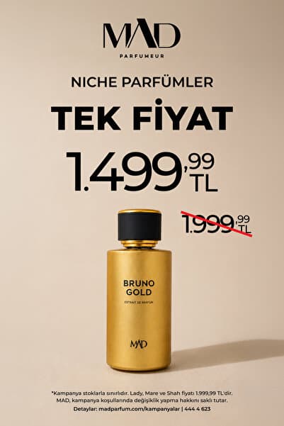 Mad Parfüm Mad Bruno Gold 100 ml Unisex Parfüm | Meyvemsi . Amber . Etkileyici