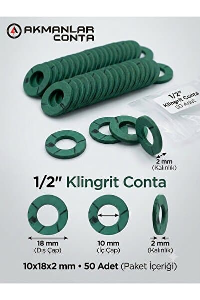 akmanlar conta 1/2 Klingrit Conta 10x18x2 mm 50 Adet