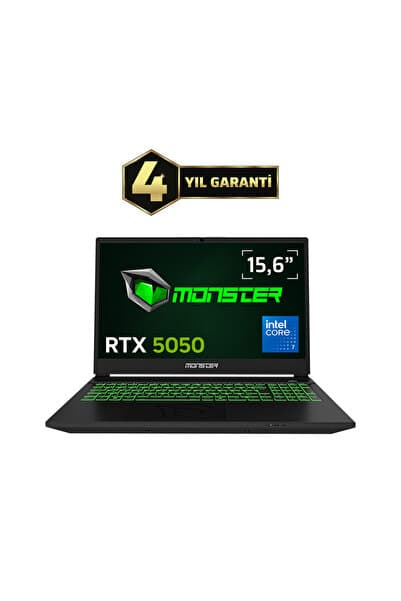 MONSTER Abra A5 V22.2.11 Intel Core 7 250H 12GB 500GB Rtx 5050 Windows 15,6" 144 Hz Oyun Bilgisayarı