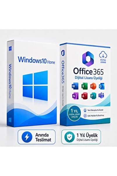 PintiGames Windows10 Home Lisans + Office365 1 Yıl Dijital Üyelik 5 Cihaz 1TB OneDrive Yeni Hesap