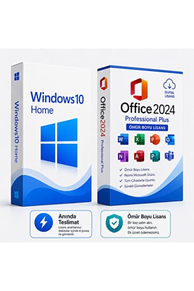 PintiGames Windows10 Home + Office2024 Pro Plus Lisans Anahtarı 32&64 Bit Online Etkinleştirme Ömür Boyu