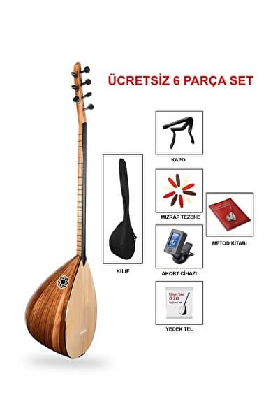 istanbul müzik tedarik Jak Girişli Uzun Sap Maun Gövde Kaliteli Gürgen Sap Saz El Yapımı Bağlama Seti