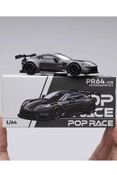 pop race 1 Pop Race Aston Martin GT3 Carbon Fiber 1/64 Diecast Model Araba PR64-178