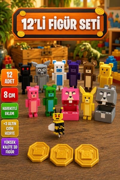YAGLİZ Super Bear Adventure Baaren Ayı Figür Seti – Eklemleri Hareketli Oyuncak Koleksiyon Figürleri