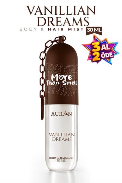 AURAN Vanillian Dreams Vücut & Saç Spreyi Besleyici ve Onarıcı Saç Parfümü Anahtarlıklı Vücut Parfümü Charm Body & Hair Mist Spray 30ml