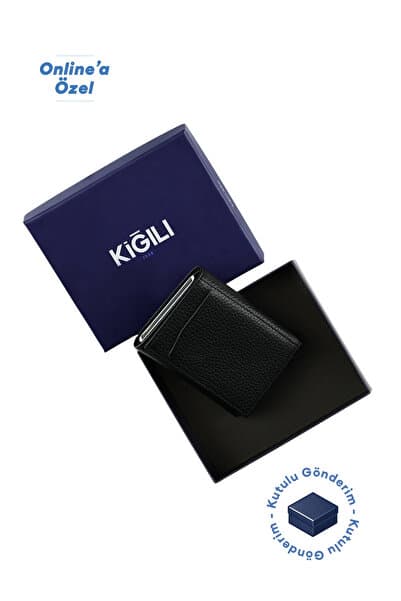 Kiğılı Hediye Kutulu Mekanizmalı Deri Cüzdan