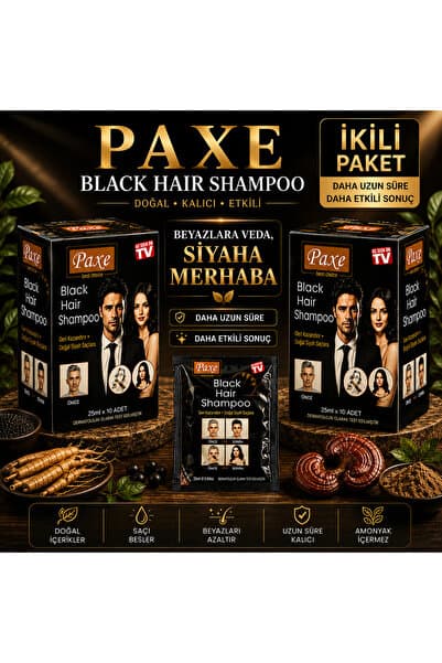 Paxe Black Hair Shampoo Beyaz Saç Kapatıcı 2 Kutu (10lu Paket)X2