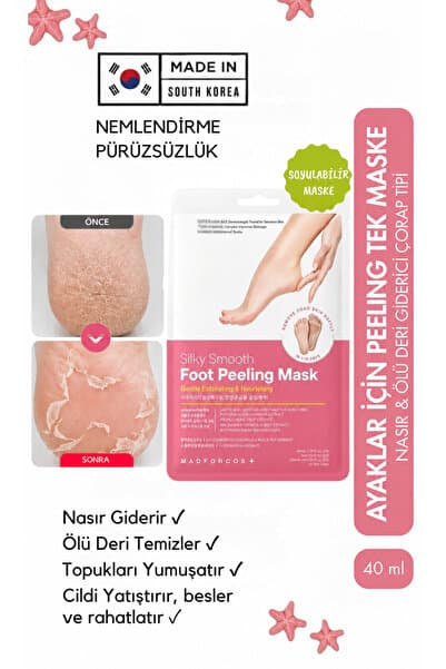 MADFORCOS Çorap Tipi Soyan Ayak Peeling Maskesi | Nasır & Ölü Deri Bakımı | Silky Smooth Foot Peeling Mask | 40 ml