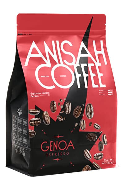Anisah Coffee Genoa Espresso Çekirdek Kahve | 1000gr | Aromatik Tat Ve Zengin Krema