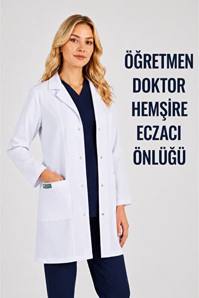 KARGA ÜNİFORMA Beyaz Önlük Doktor Önlüğü Hemşire Eczacı Öğretmen Önlüğü Laboratuvar- Alpaka Kumaş Klasik Yaka
