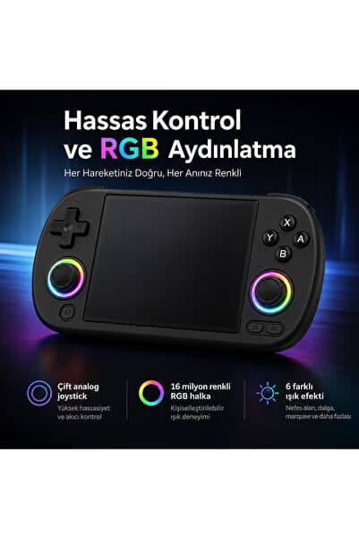 Pell ANBERNIC RG40XX H Retro El Oyun Konsolu 4.0 inç IPS Ekran, Taşınabilir Retro Atari Konsolu