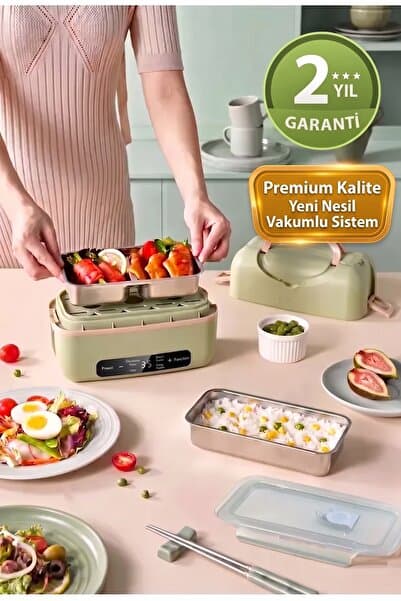 Quantis Yeni Nesil Sağlıklı Pişirme ve Isıtma Teknolojili Paslanmaz Çelik Modern Tasarım Yemek Kabı Seti