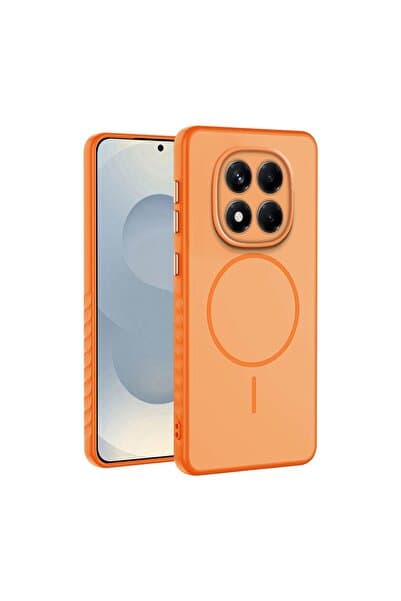 Zebana Xiaomi Redmi Note 15 Pro 5G Uyumlu Kılıf Mono M-Safe Silikon Kılıf Turuncu