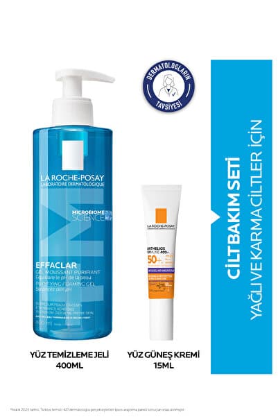 La Roche Posay Güneş Korumalı Cilt Bakım Seti: Effaclar Yüz Temizleme Jeli 400 ml & Anthelios Yüz Güneş Kremi 15ml