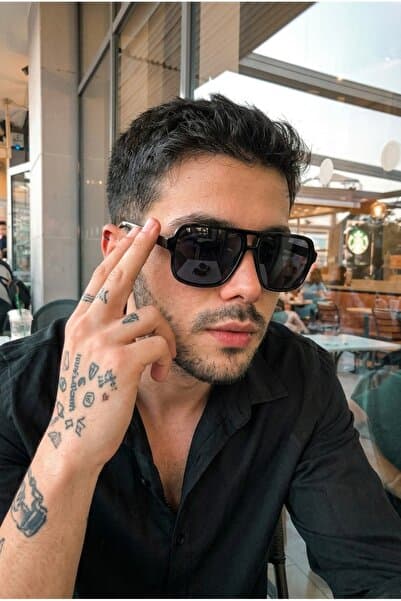 Chunky Frame Aspenya Polarize Yüksek Kalite Siyah Unisex Güneş Gözlüğü