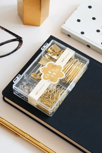 Matt Notebook 97 Parça Ataş, Raptiye ve Klips seti - Gold