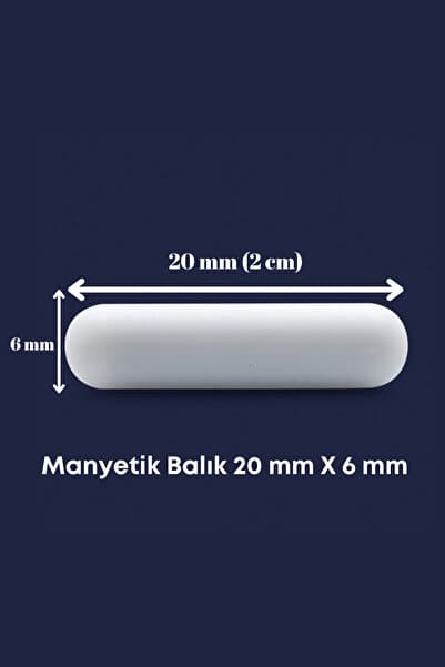 Mr. Crowley Manyetik Balık 20mm x 6 mm PTFE Silindirik Laboratuvar