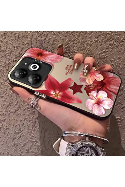 SLIMFELT Infinix Hot 40i Uyumlu Şık Çiçek Söz Baskılı Silikon Kılıf, Darbeye Dayanıklı, Uzun Ömürlü