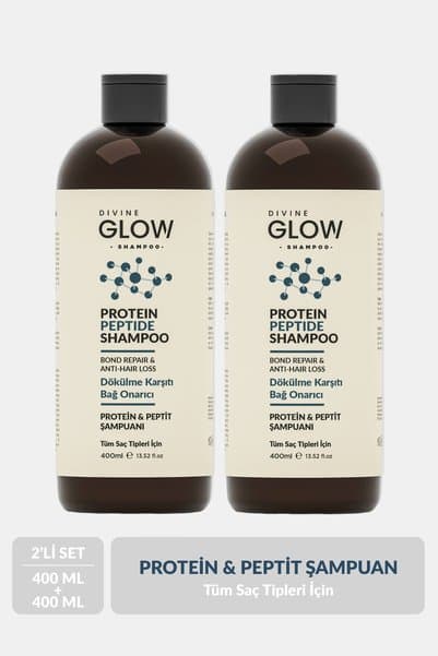 Divine Glow Protein Peptit Şampuan, Dökülme Karşıtı Bağ Onarıcı, Protein, Peptit 400 Ml 2 'li Ürün
