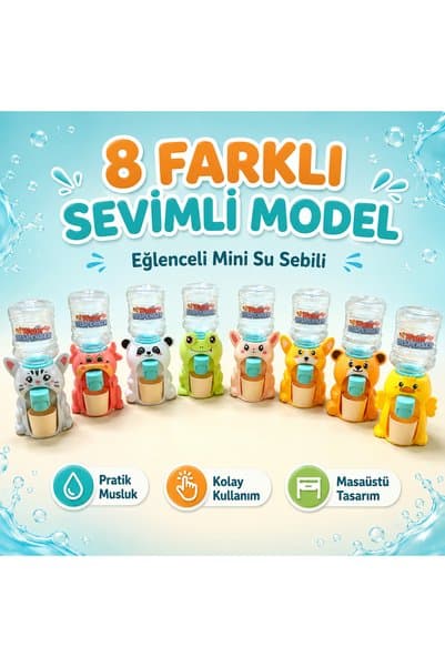 designelfida EĞLENCELİ HAYVAN FİGÜRLÜ MİNİ SU SEBİLİ