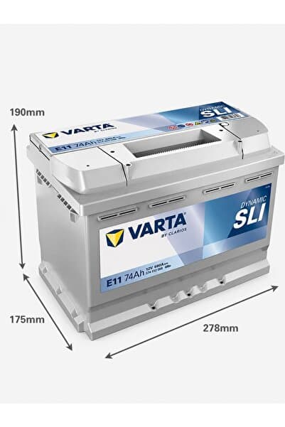 Varta E11 12V 74 Ah SLI DYNAMİC Akü Ana Bayiden(Üretim Tarihi:2025)HURDA AKÜ YOLLAMANIZ GEREKMİYOR