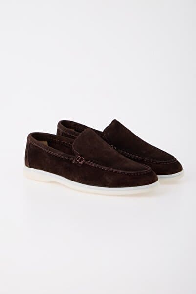 aladdin & sons Azure Kahve Süet Hakiki Deri Erkek Loafer Ayakkabı